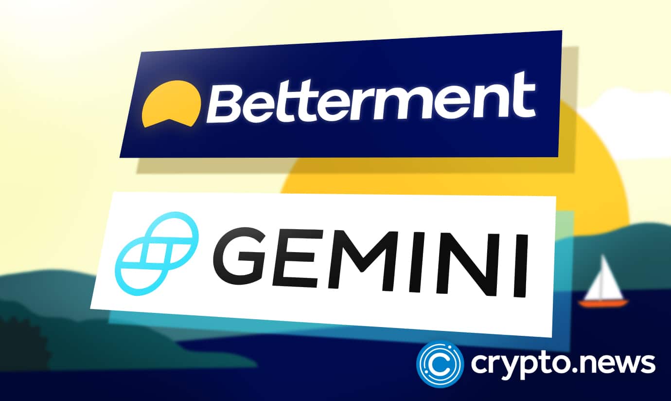  betterment crypto gemini investment portfolios new partnership 