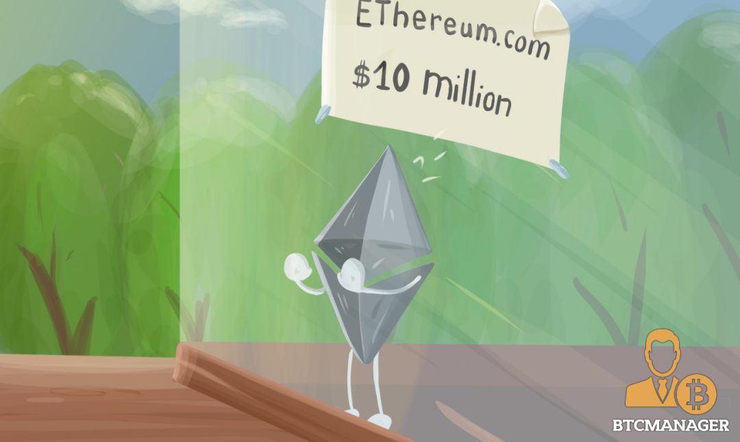 Buy Ethereum.com For $10 Million