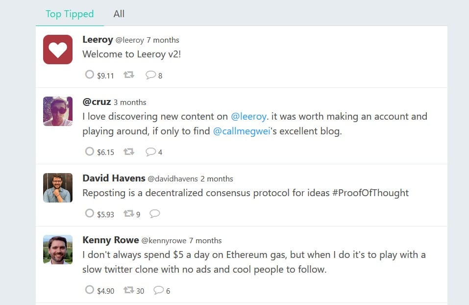 Leeroy: The Decentralized, Ethereum-based Alternative to Twitter - 1