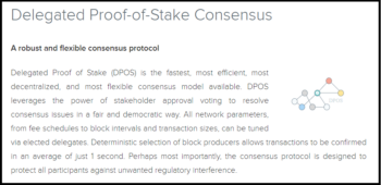 Delegated Proof of Stake Consensus