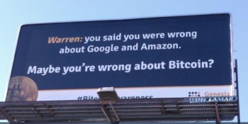 Bitcoin Miner Puts Billboard Outside Buffett's Office - 1