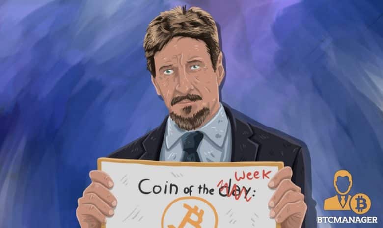 John McAfee to Stop Promoting ICOs because of “SEC Threats”