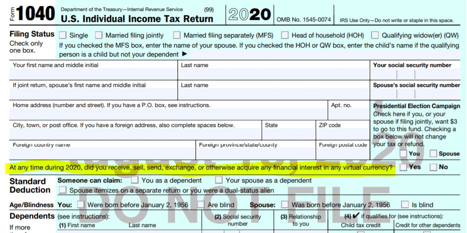 US: IRS Considering Asking Every Citizen If they Ever Used Cryptocurrency - 1