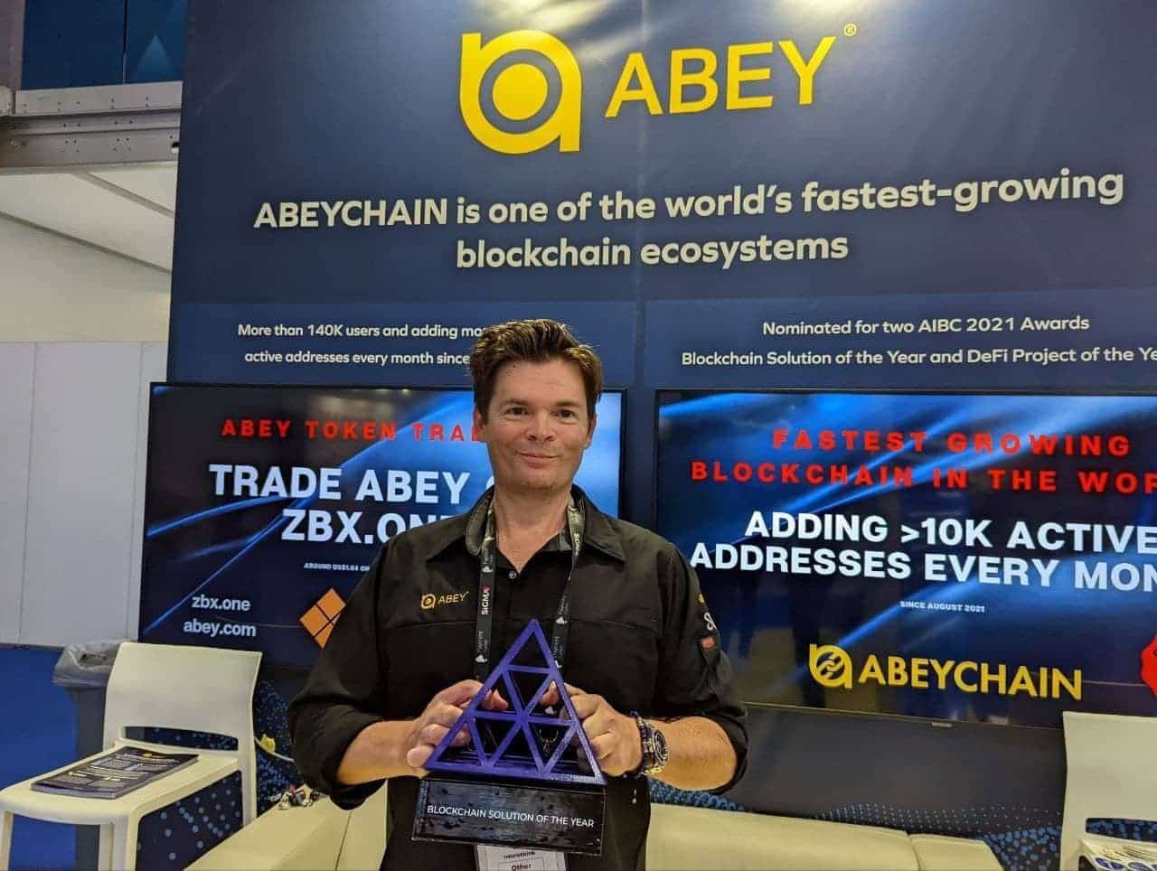 ABEY Wins the Blockchain Solution of the Year at AIBC Europe 2021 Awards Held in Malta - 1