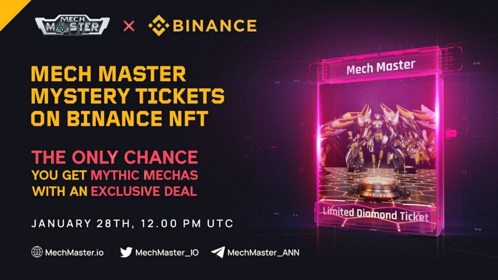 Mech Master NFT Ticket Sale to go live on Binance Starting January 28th - 3