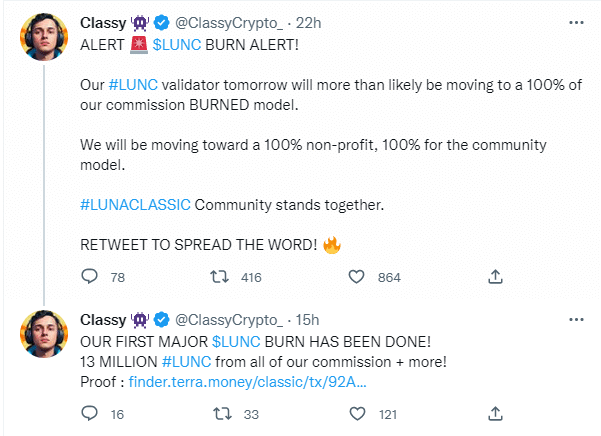 Terra Classic’s validator burns 13 million LUNC - 3