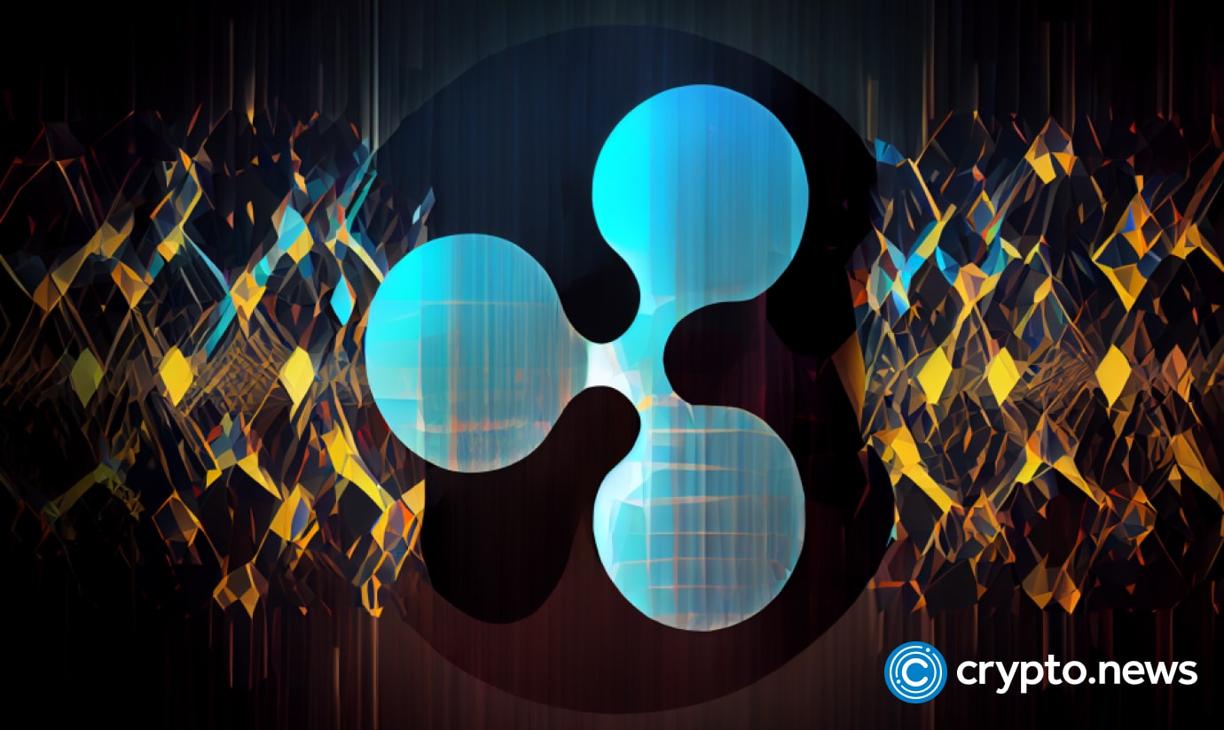 crypto news ripple sign blurry background low poly style