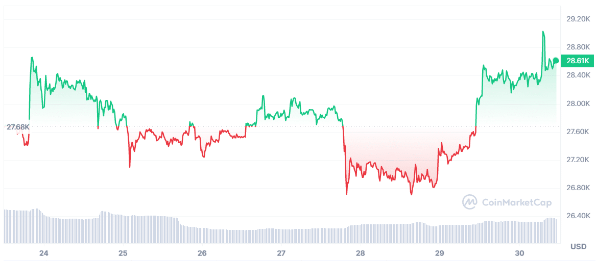 Bitcoin 7-day chart | Source: Co