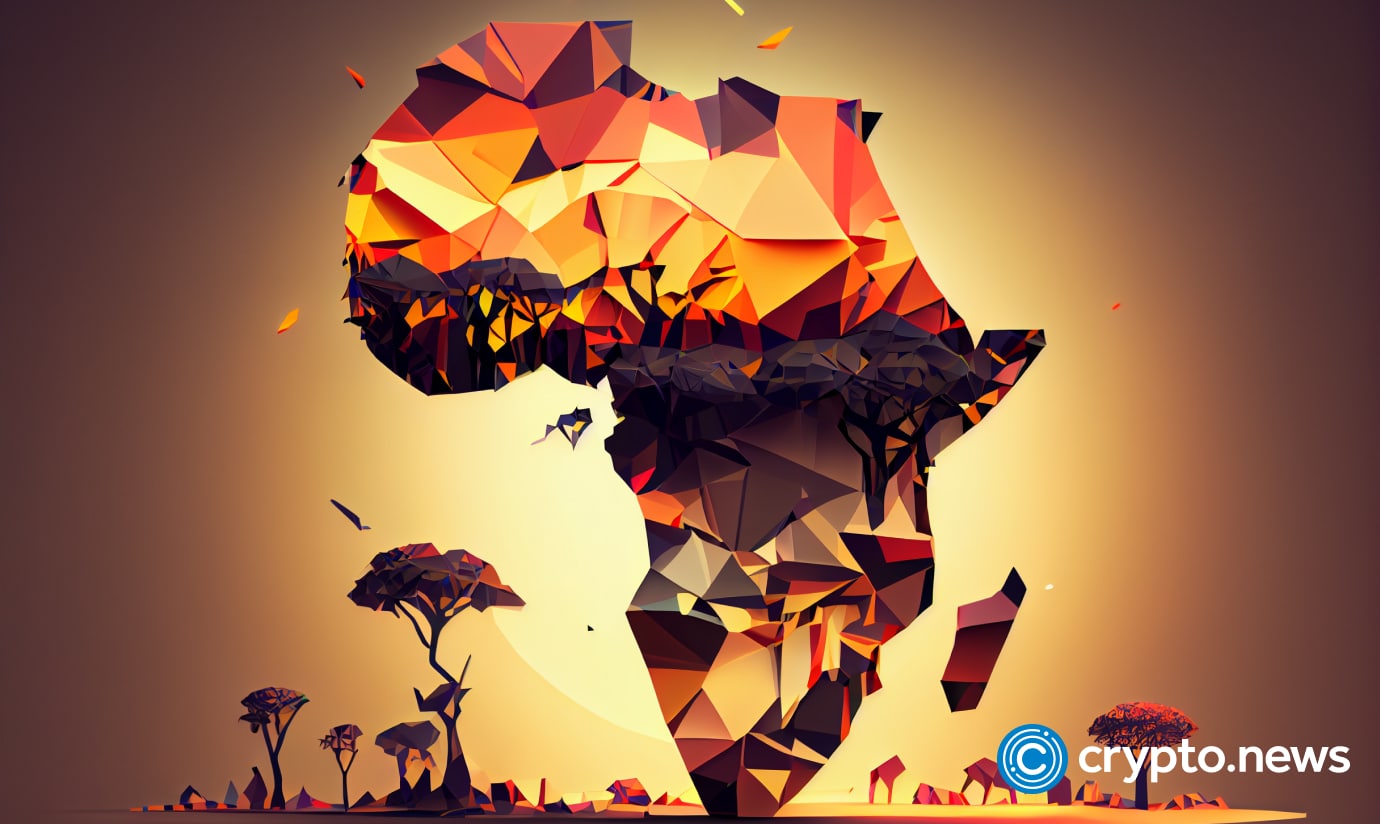 crypto news Africa bright light low poly style