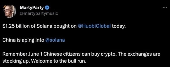 Big solana buys on Huobi may be driven by Hong Kong's new crypto regulations - 1