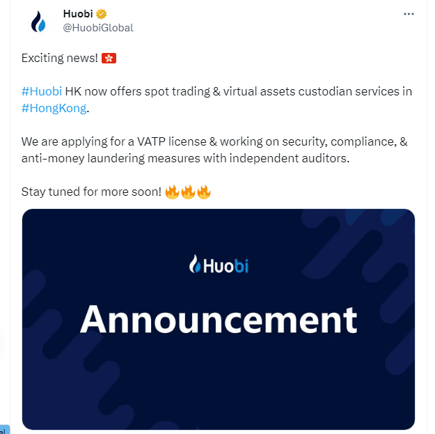 Huobi to expand trading service into Hong Kong crypto market - 1