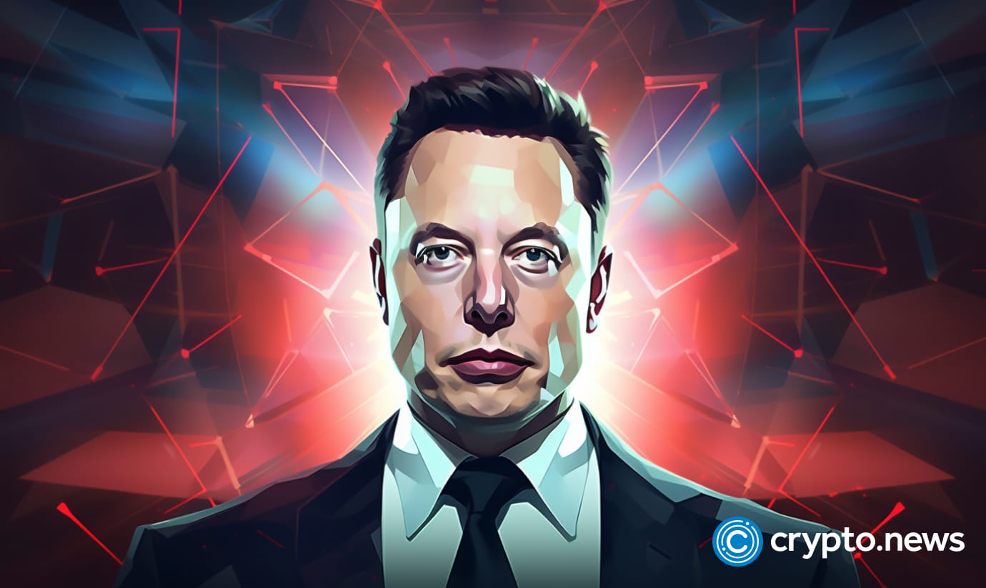 crypto news elon musk front view portrait blurry background day light low poly style v5.1