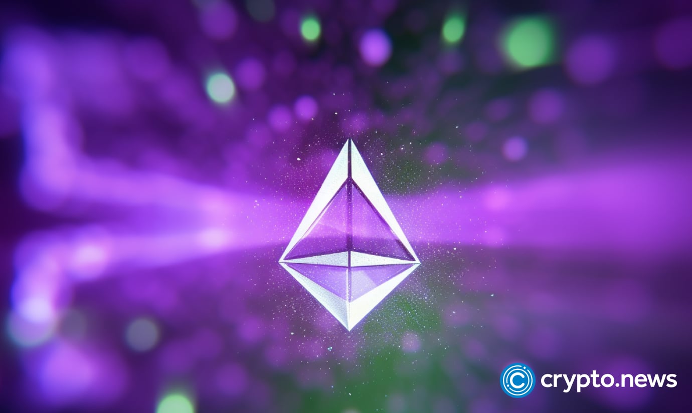 crypto news Ethereum logo purple light green and white blurry backgro v5.2