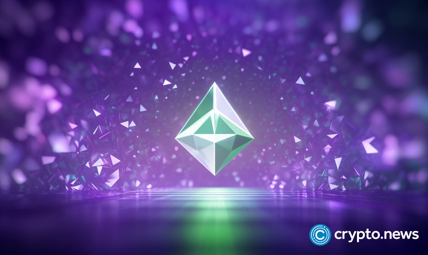 crypto news Ethereum logo purple light green and white blurry backgroun v5.2