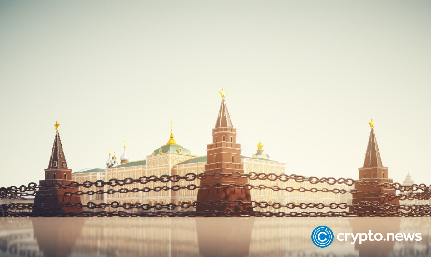 crypto news Kremlin side view front side view blurry chains background day light low poly style v5.2