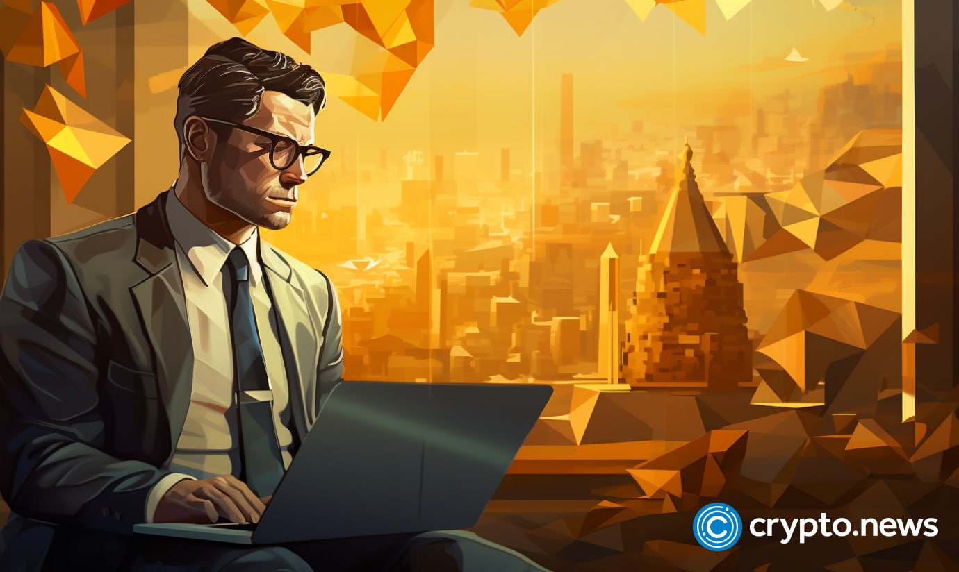 crypto news Lawyer looks on bitcoin blockchain background low poly styl v5.2