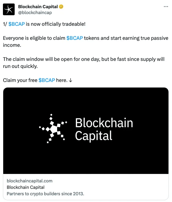 Blockchain Capital’s Twitter account hacked  - 1