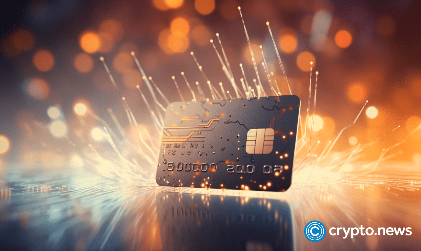 crypto news Credit card blockchain and artificial intelligence brigh light blurry backgroun v5.2