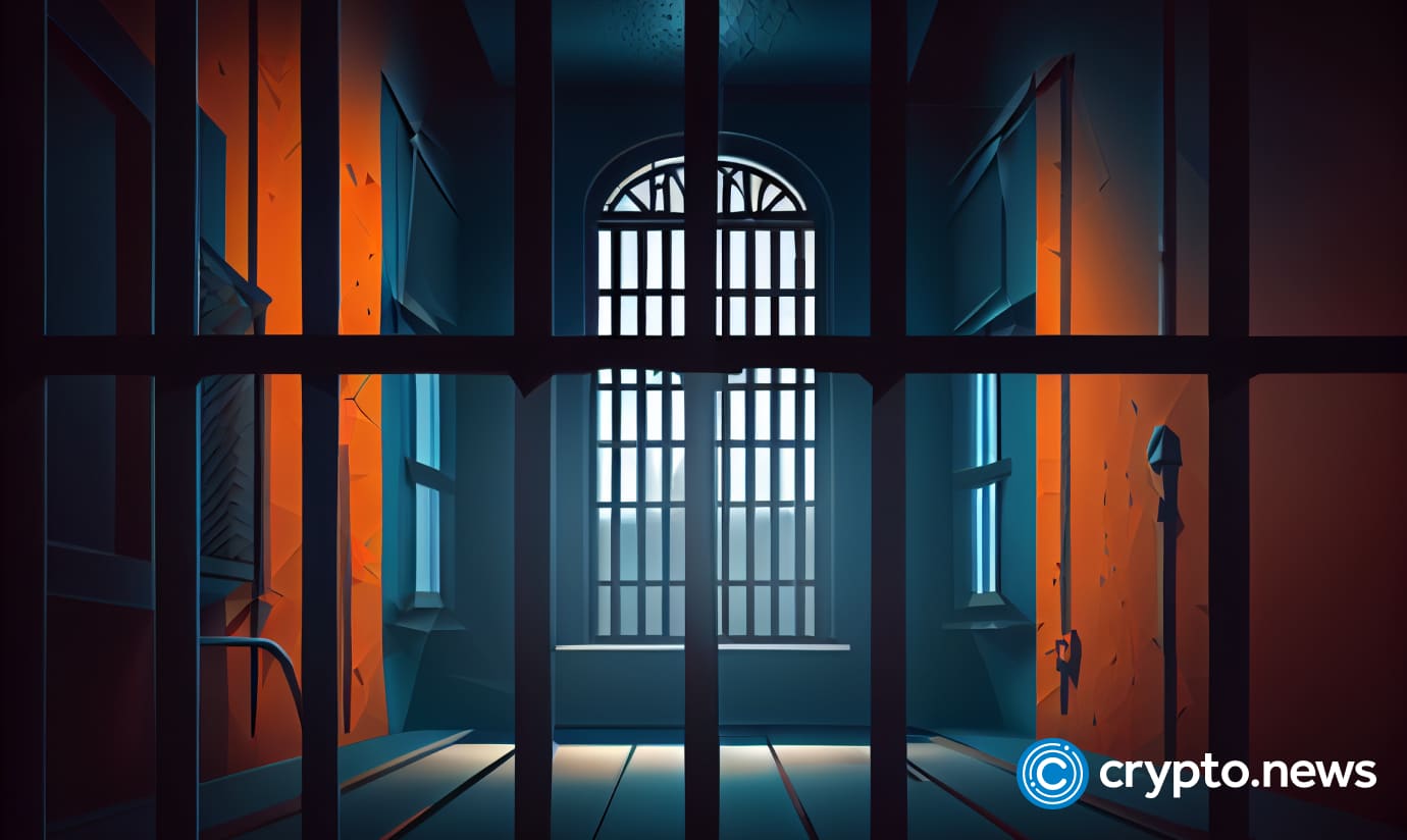 crypto news window with bars prison blurry background low poly style