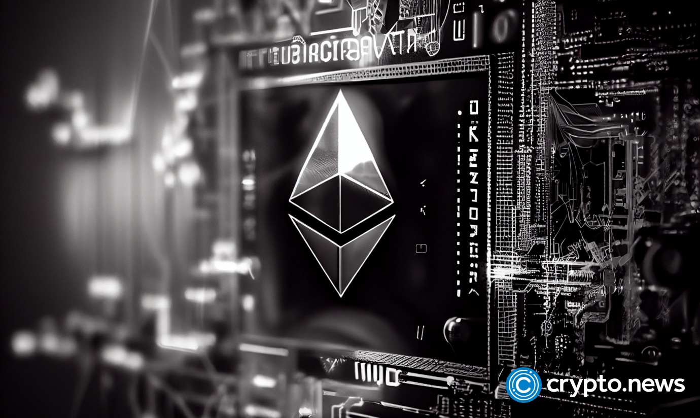 crypto news Ethereum Core Developers blockchain and artificial intelligence black and white neon colores blurry background cyberpunk style 1