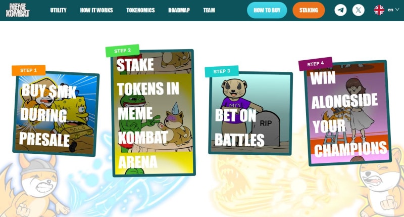 Meme Kombat launches public token presale, staking platform - 1