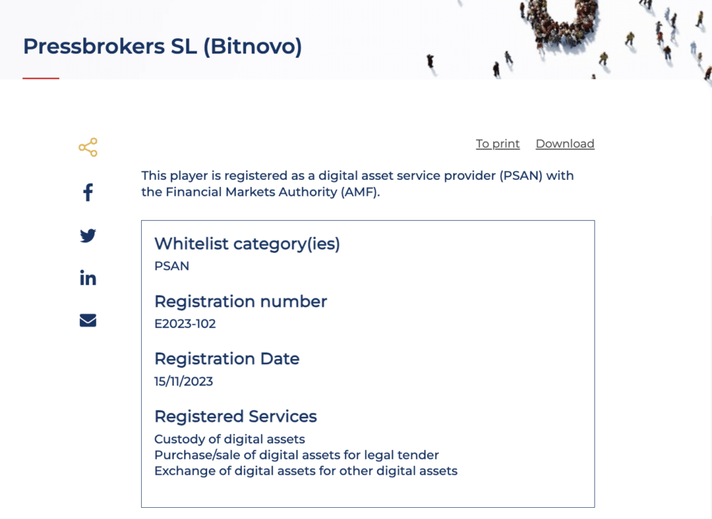 Bitnovo receives PSAN registration in France - 1