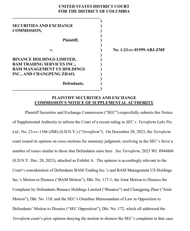 SEC cites Terraform ruling in Binance case, claims BUSD as a security - 1