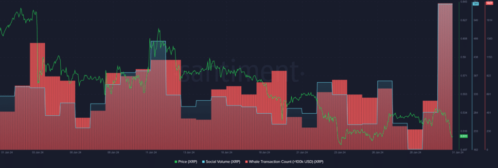 XRP whale transactions spike 198% amid price slump to $0.51 - 1
