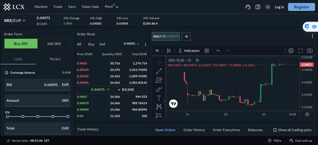 LCX Exchange lists SRX, token gains 4% - 1
