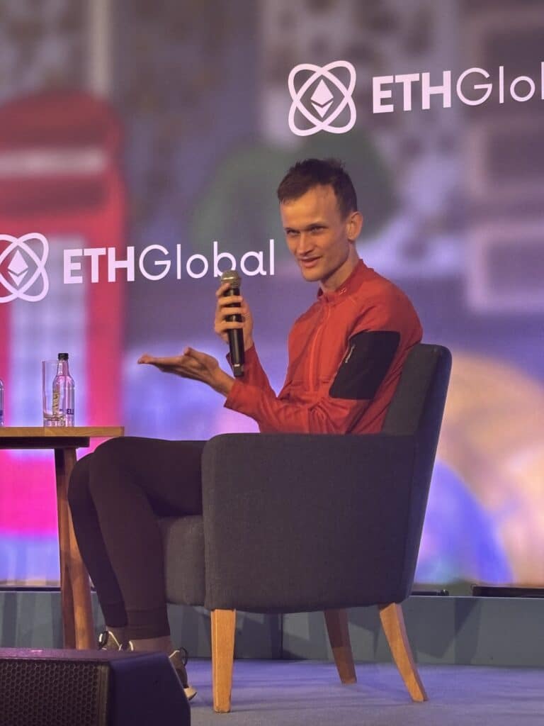 Vitalik Buterin, ETHGlobal in London on March 14, 2024. Photo by Dorian Batycka