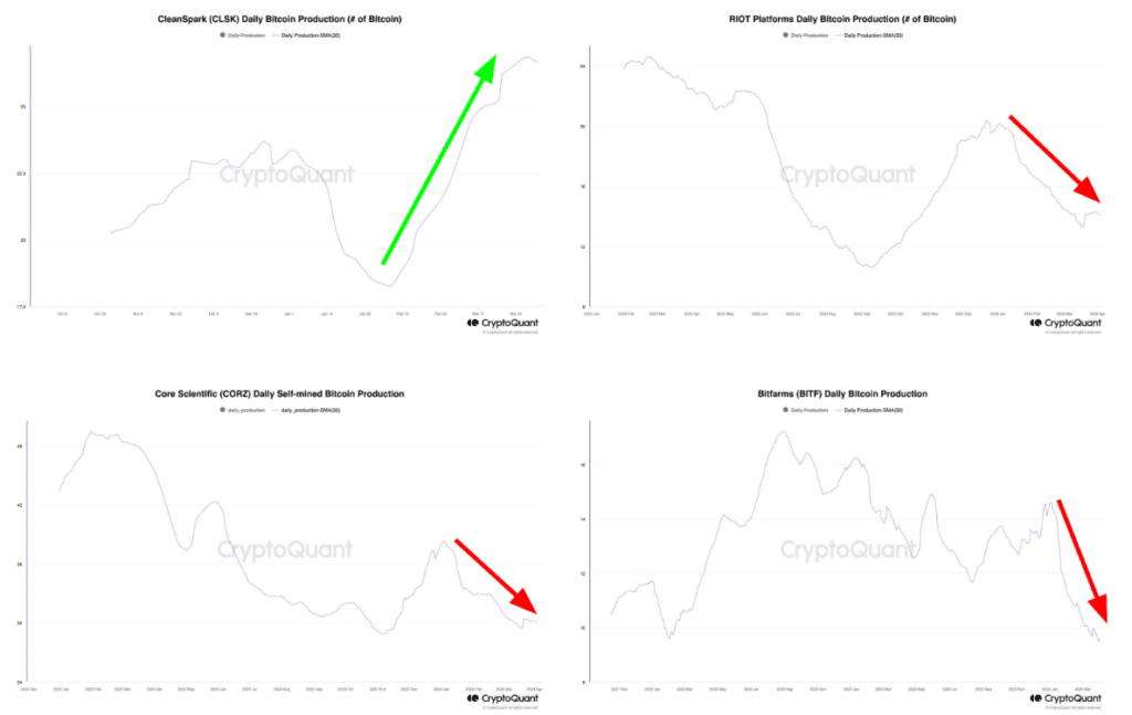 Leading Bitcoin miners witness dip in 2024 production, CryptoQuant says - 1