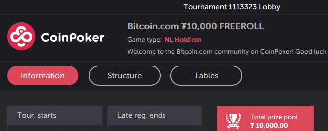 Bitcoin.com announces $10k giveaway in Coinpoker freeroll tournament - 1