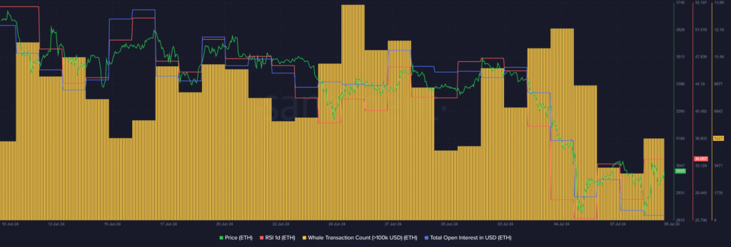 Ethereum whale activity increases amid 5% price surge