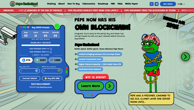  Pepe Unchained aims to disrupt the memecoin scene - 1