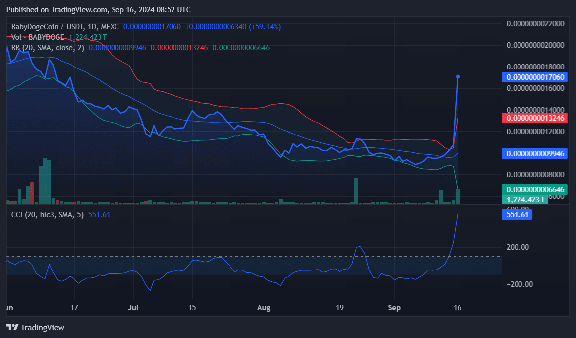 Baby Doge Coin spikes 57% following Binance listing - 1