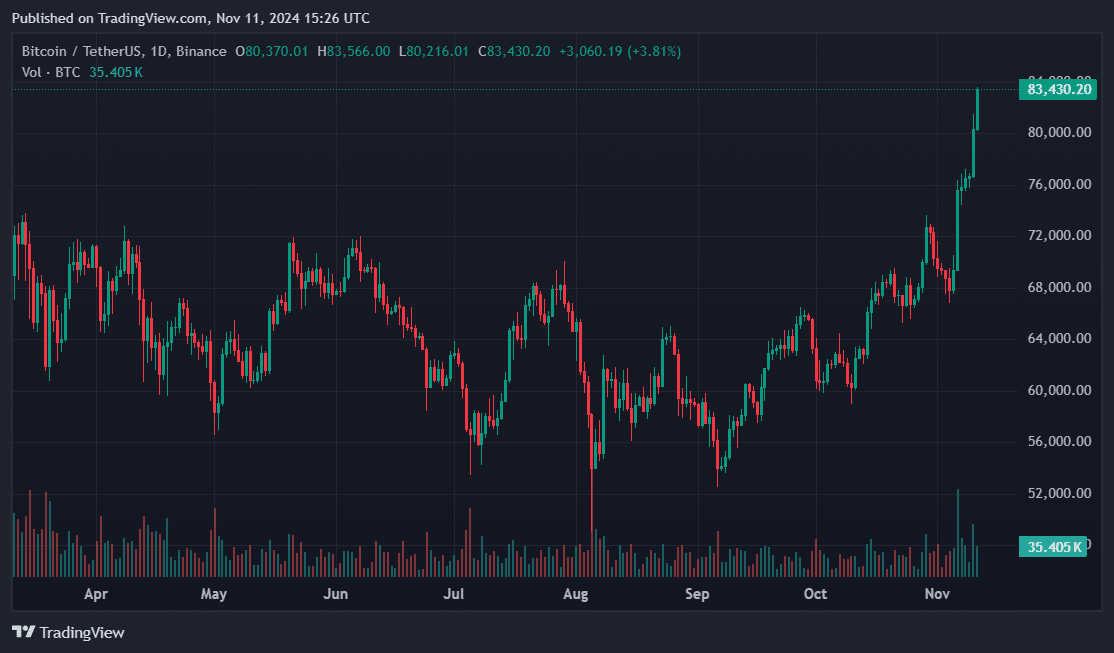 Bitcoin daily chart