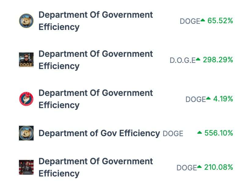 Department of Government Efficiency Tokens rally after Trump appoints Musk as head - 1