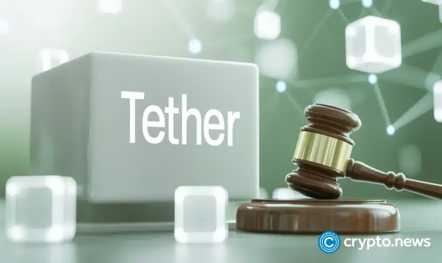 Tether and Utexo logos connected over a stylized Bitcoin and Lightning Network payment graph