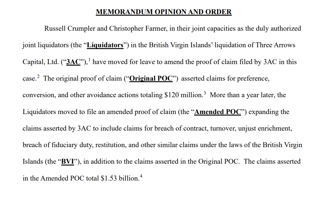 US court permits Three Arrows Capital to expand claim against FTX, rejects FTX's objections - 1