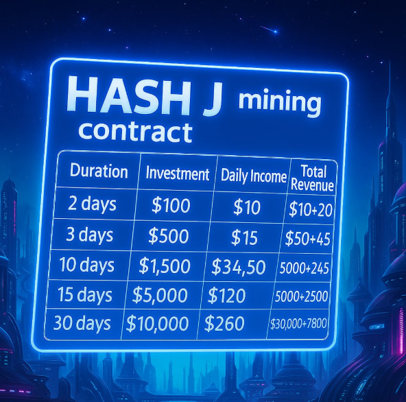 HASHJ cloud mining opens new frontier with support for BTC, ETH, DOGE, XRP, SOL, USDT