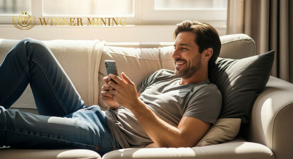 Earn passive income from home with the WinnerMining cloud mining app - 1